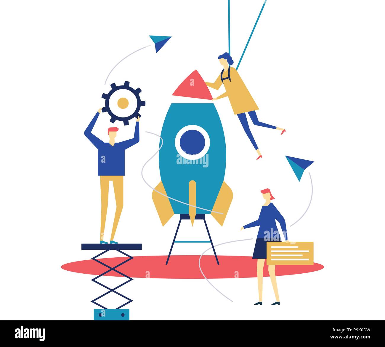Startup - flat design style conceptual colorful illustration Stock ...