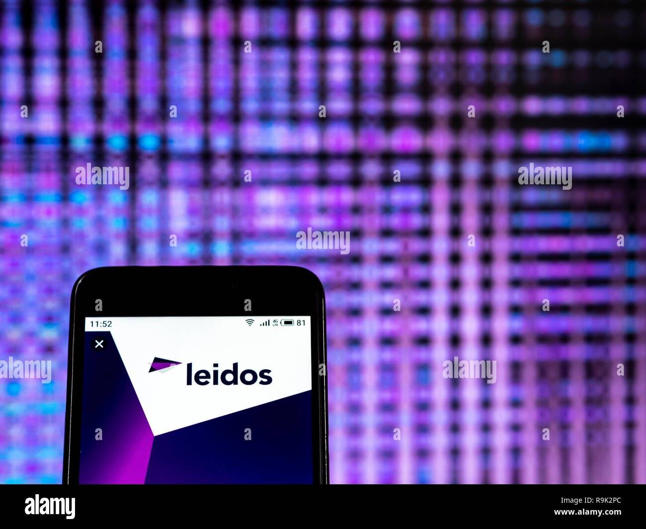 KIEV, UKRAINE Dec 25,, 2018 Leidos Scientific research company logo