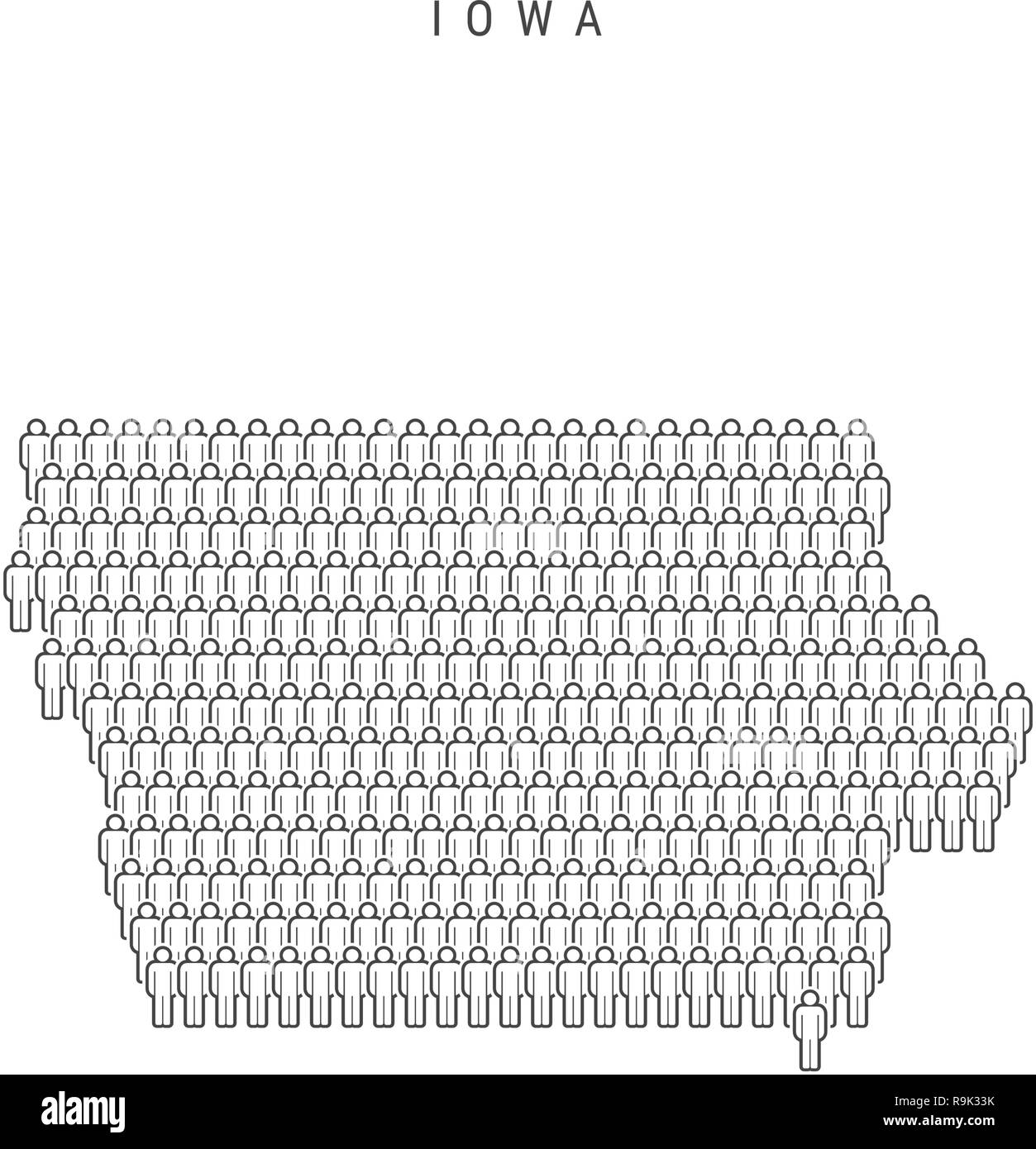 Iowa state in united map Stock Vector Images Alamy