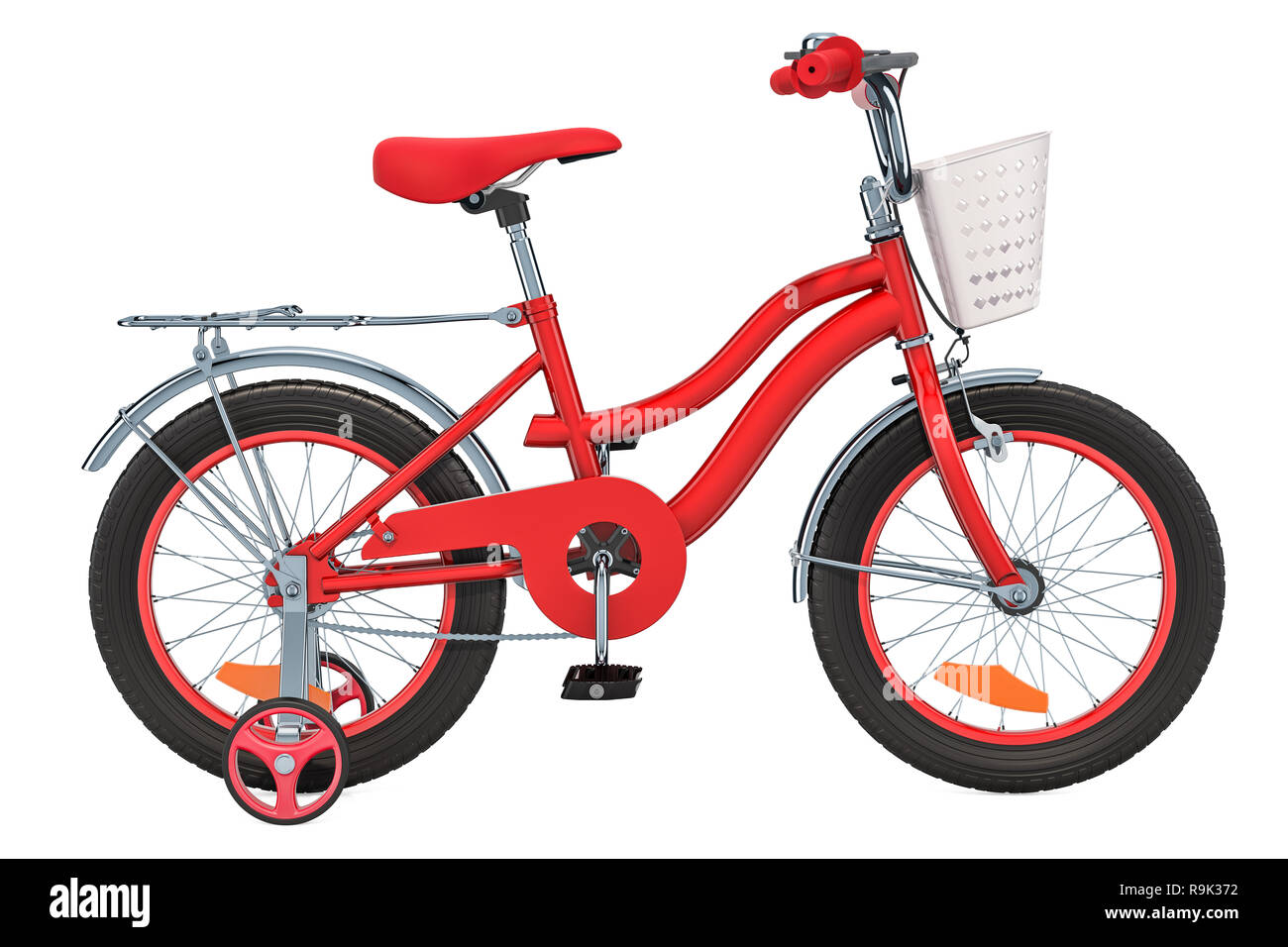 Red bike with training wheels hotsell