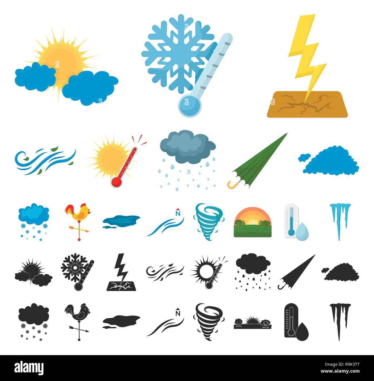 art,atmosphere,cartoon,black,characteristics,clear,cloud,cloudy,cold,collection,cyclone,damp,day,design,different,frost,heat,icicles,icon,illustration,isolated,lightning,logo,meteorology,northern,precipitation,puddle,rain,rainy,season,set,sign,snowfall  ...