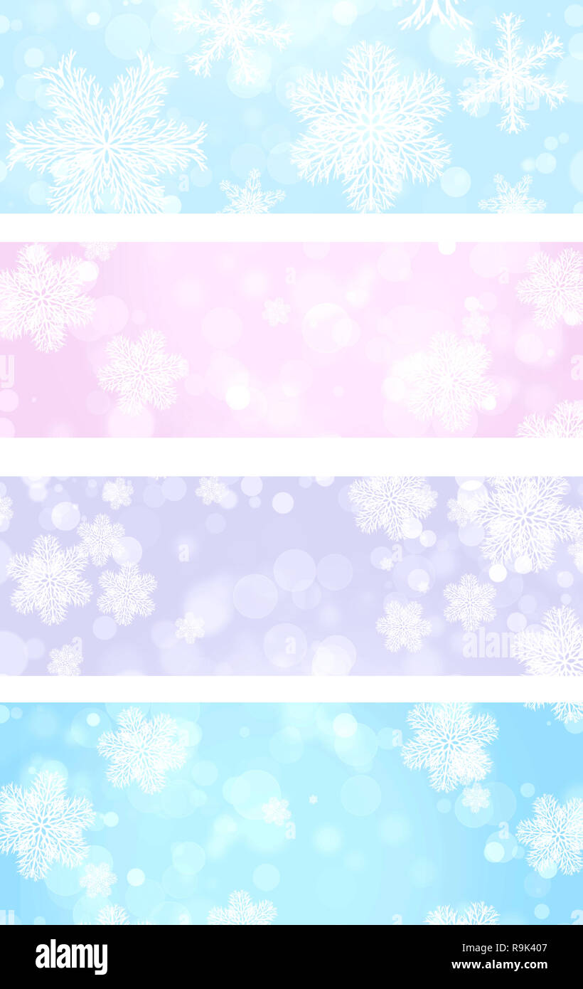 Collection of Christmas banners with snowflakes Stock Photo - Alamy