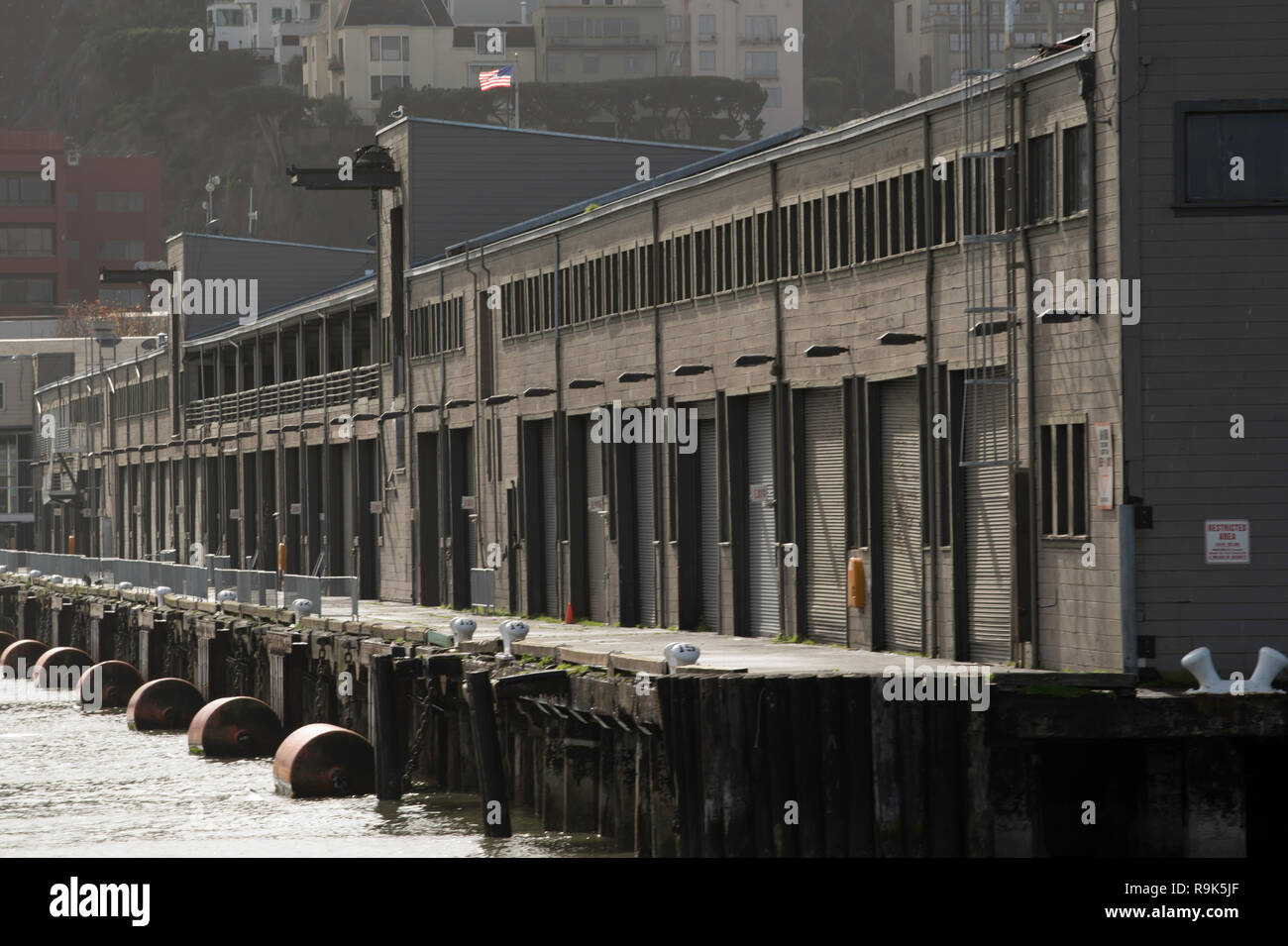 An old cargo warehouse pier in San Francisco Bay Stock Photo Alamy