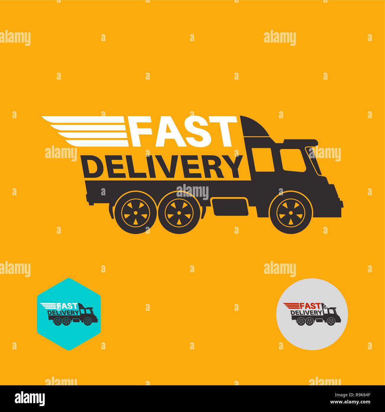 Free delivery icon. Round the clock shipment concept. Design can be used as a poster, advertising, singboard. Vector element of graphic design Stock Vector