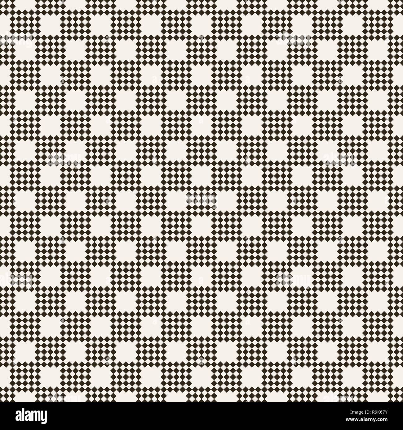 Checkered seamless pattern. Abstract geometric background. Classical stylish geometrical texture with repeating small rhombuses. Plaid shirt. Stock Vector