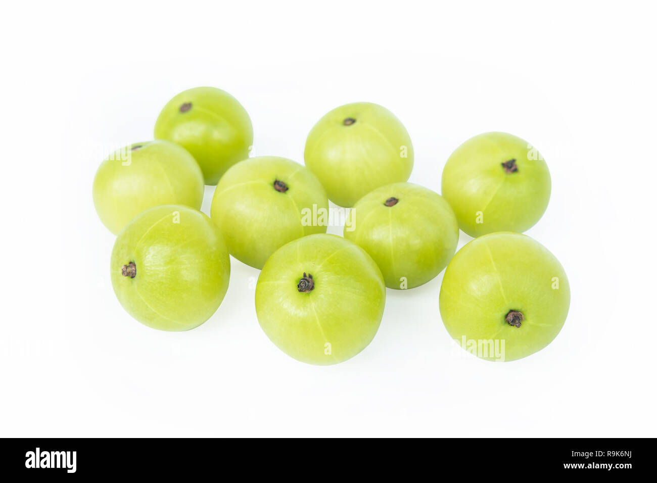 Indian gooseberry or Amla (Phyllanthus emblica) isolated on white background with clipping path Stock Photo