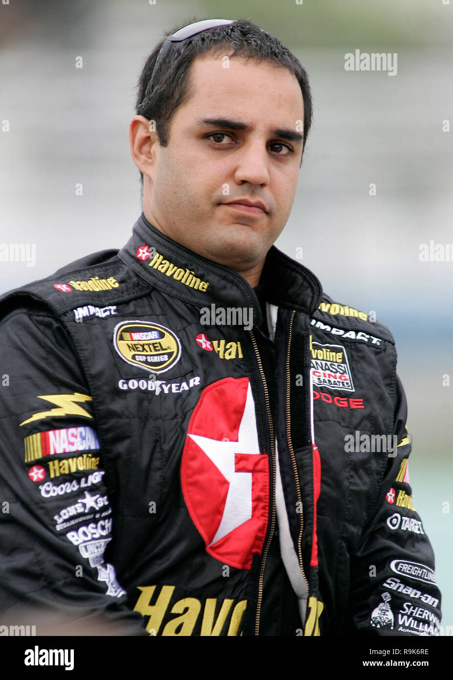 Juan Pablo Montoya sits on pit road waiting to qualify for the NASCAR Nextel Cup Ford 400 at Homestead-Miami Speedway in Homestead, Florida on November 17, 2006. Stock Photo