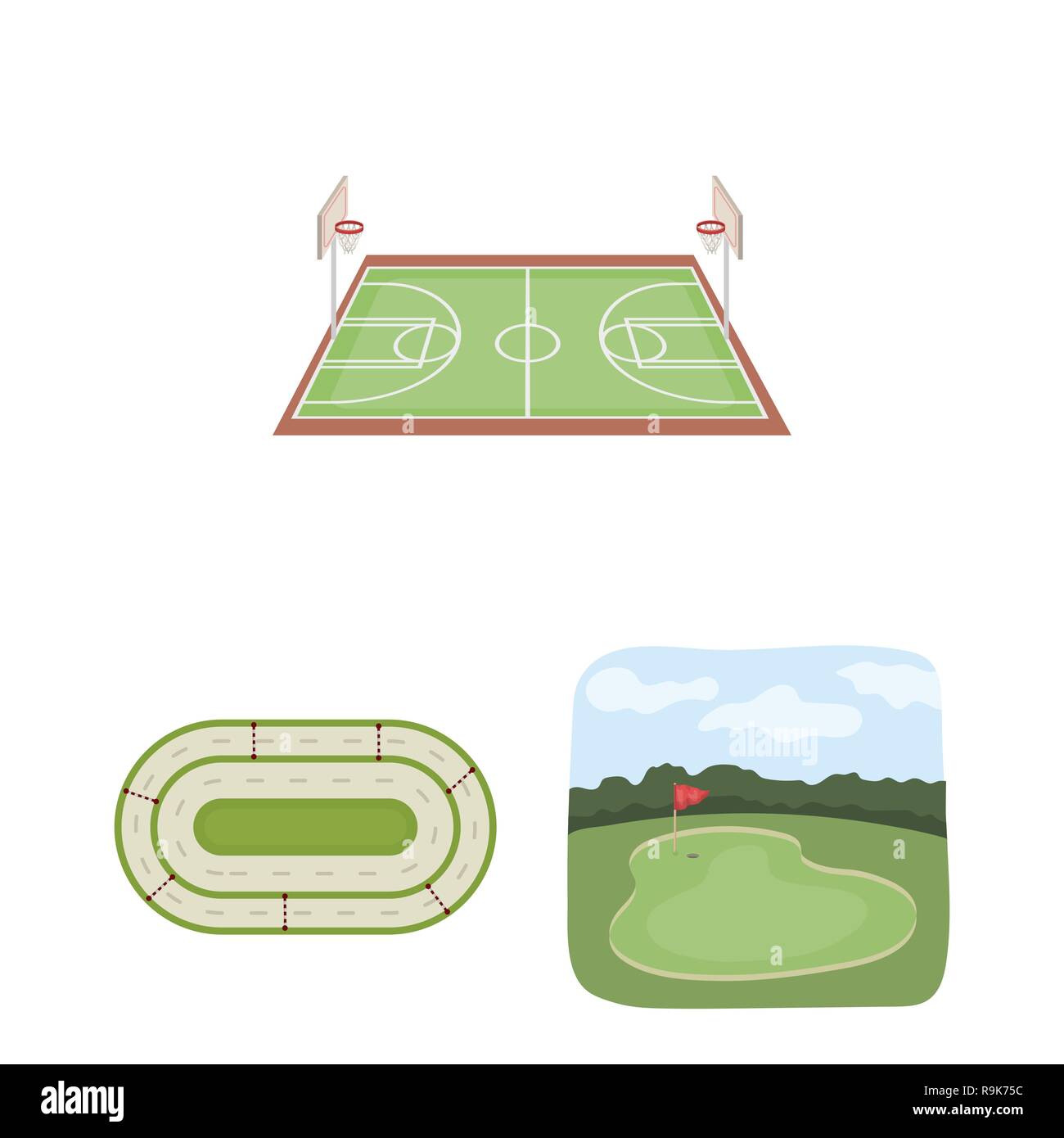 court,basketball,baseball,football,stadium,ground,field,sport,arena,game ,soccer,hockey,volleyball,official,tennis,competition,golf,set,vector,icon,illustration