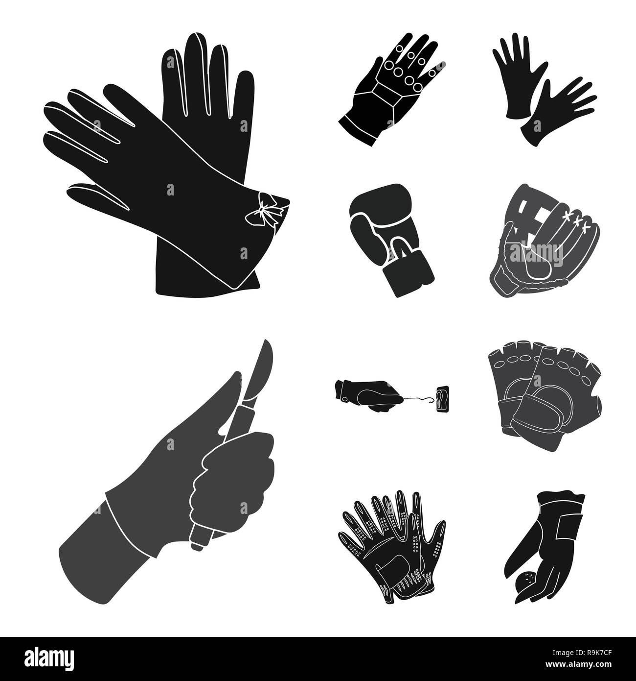 Vector design of knitted and keeper icon. Collection of knitted and ...
