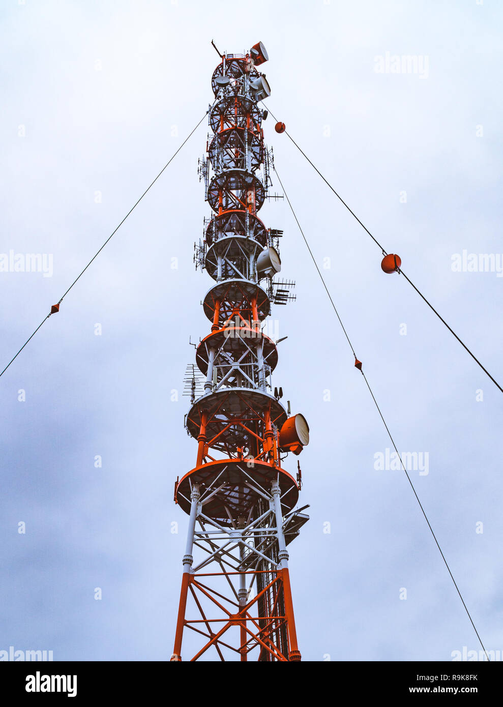 A high radio tower based on the German island Helgoland in the north sea  Stock Photo - Alamy