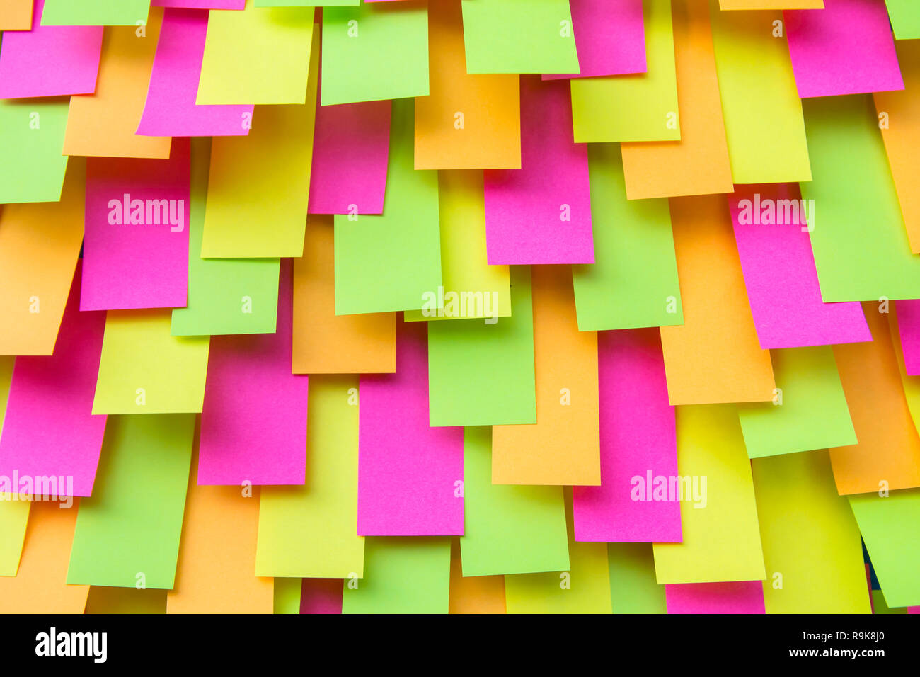 Multi colored Post note sticker, paper note, sticky notes background Stock Photo