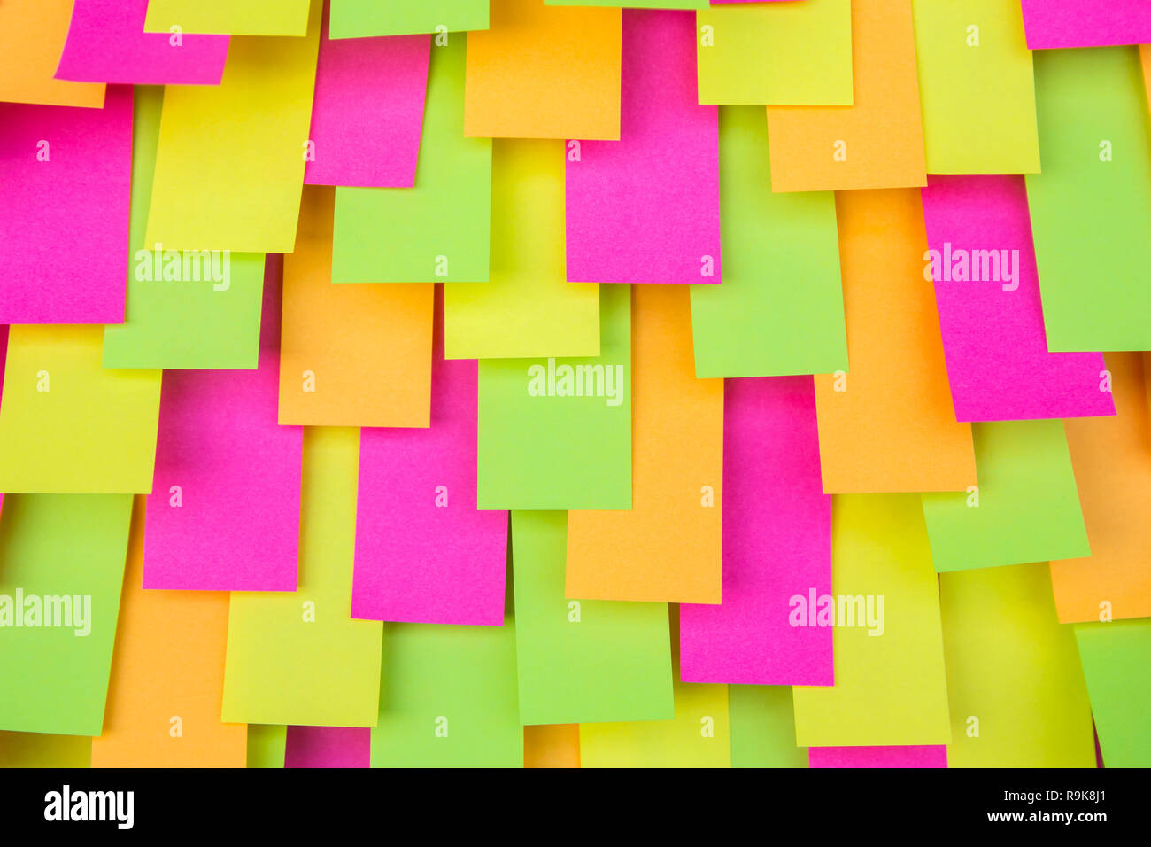 Multi colored Post note sticker, paper note, sticky notes background Stock Photo