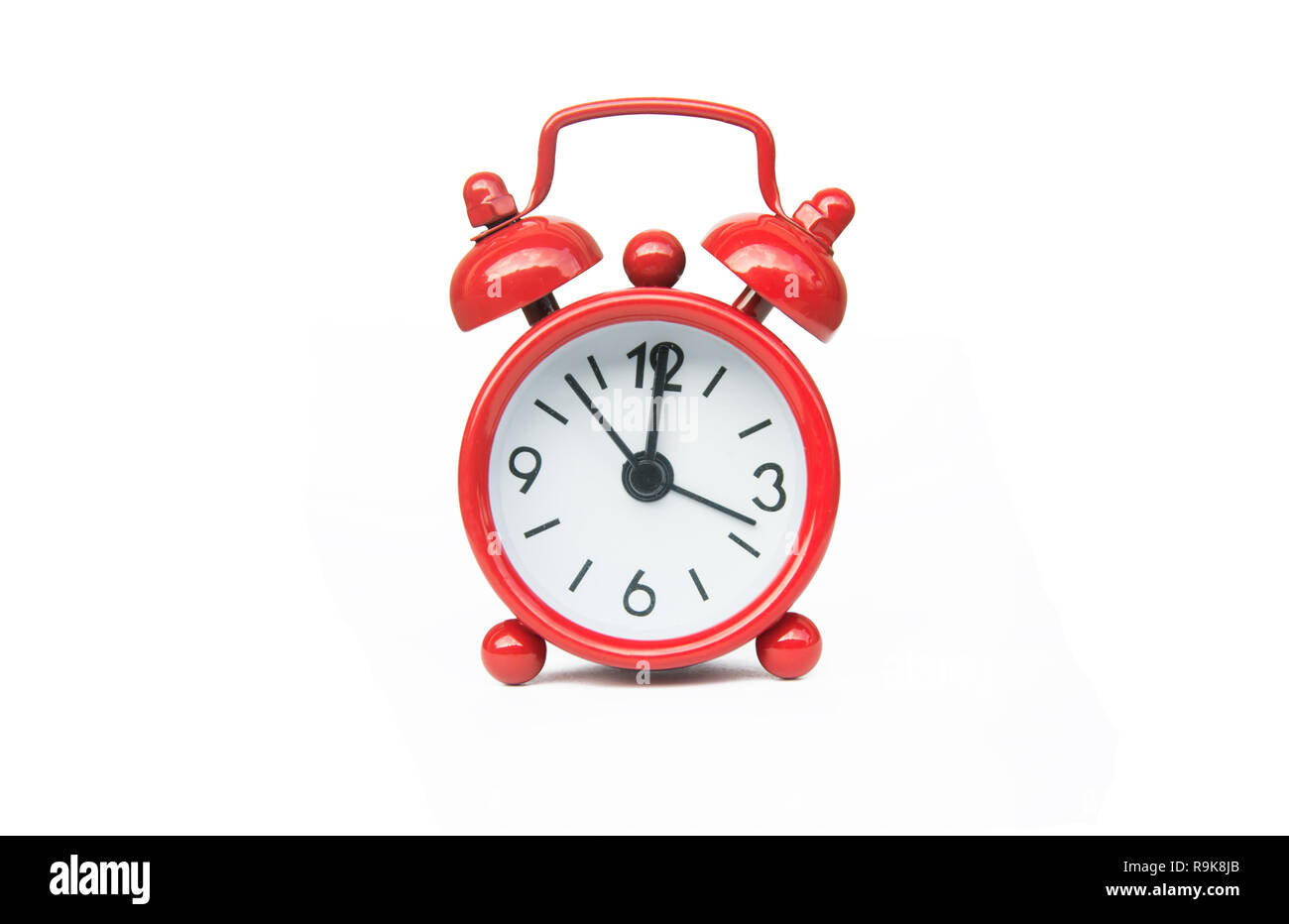 Red alarm clock isolated on white background with clipping path Stock ...