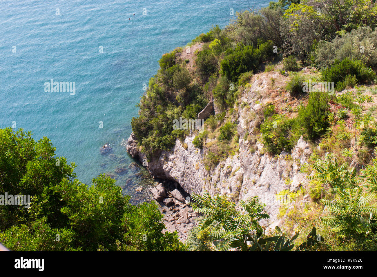 View from the promontory of the natural inlet, Vietri sul mare, Amalfi coast, Salerno, Italy Stock Photo