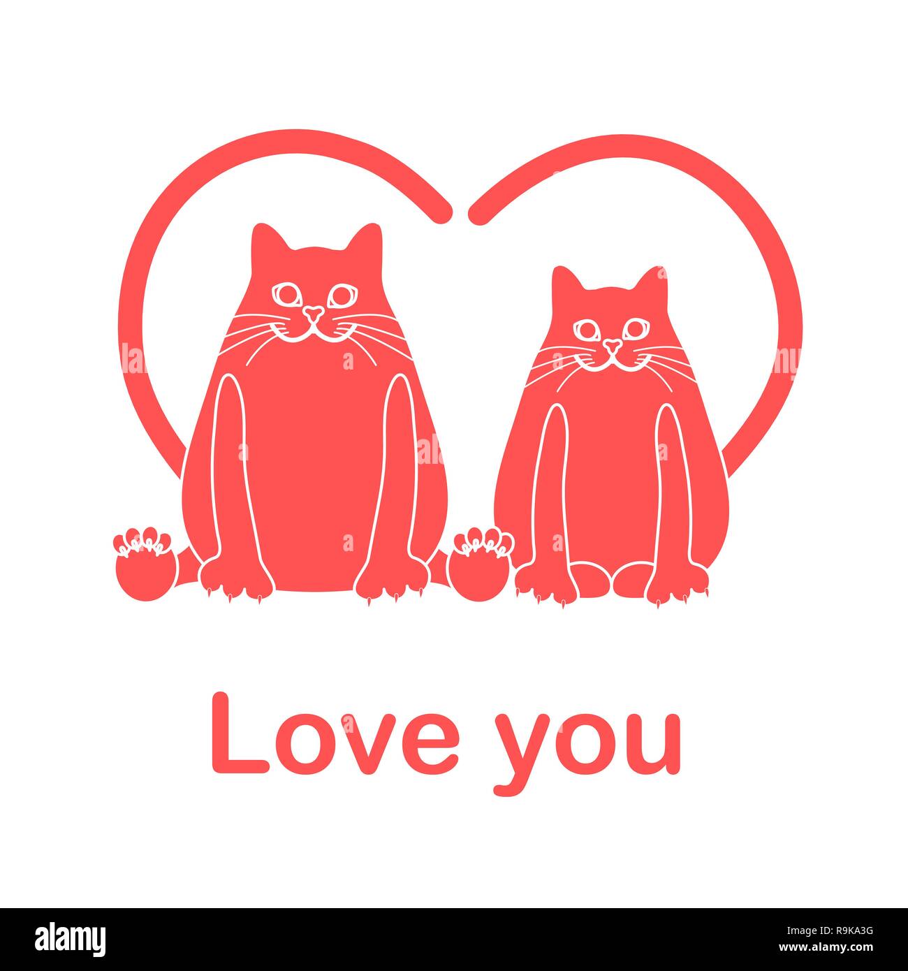 cats with heart icon cartoon vector illustration graphic design Stock  Vector Image & Art - Alamy