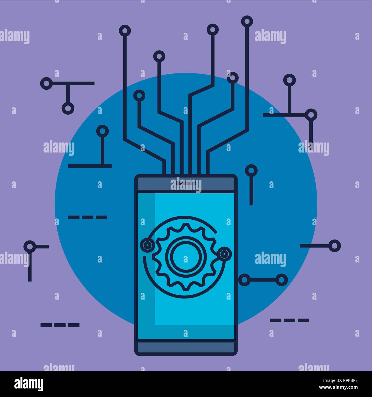 smartphone with artificial intelligence icons Stock Vector Image & Art ...