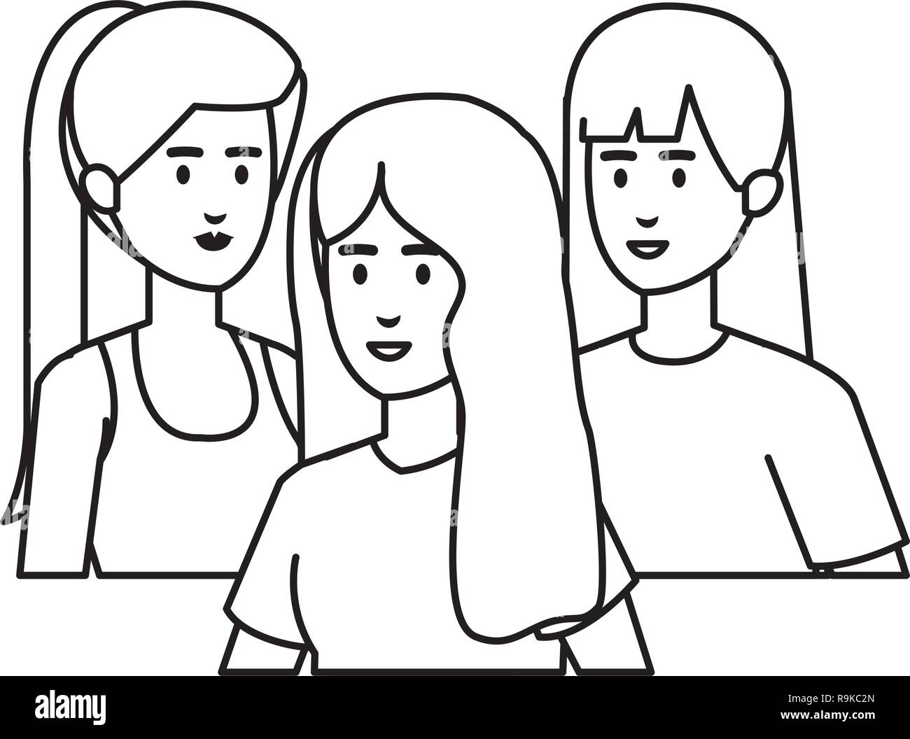 Group diverse people standing Black and White Stock Photos & Images - Alamy