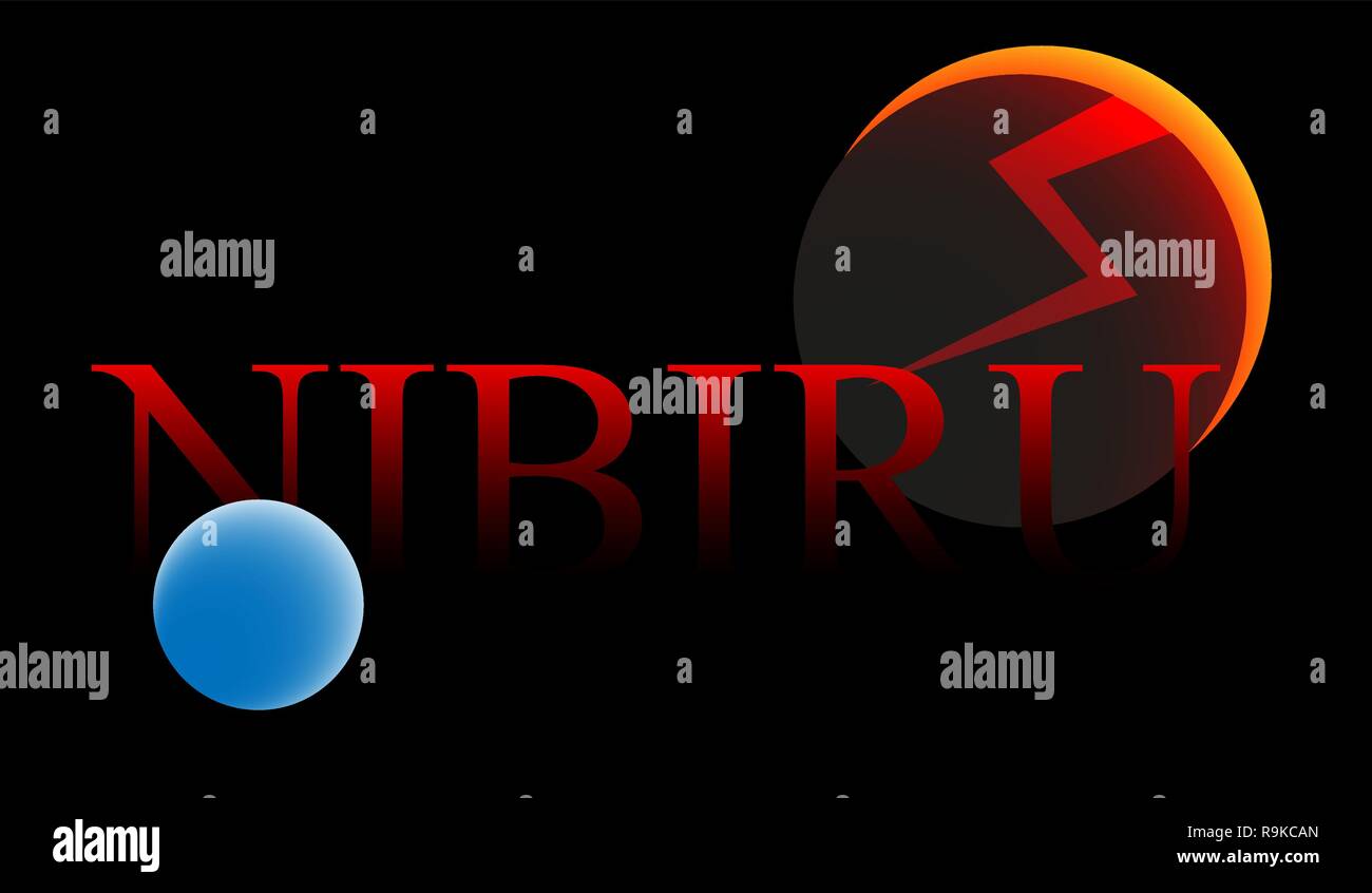 Threat 9 of the planet Nibiru for the Earth and the Solar System Stock Vector