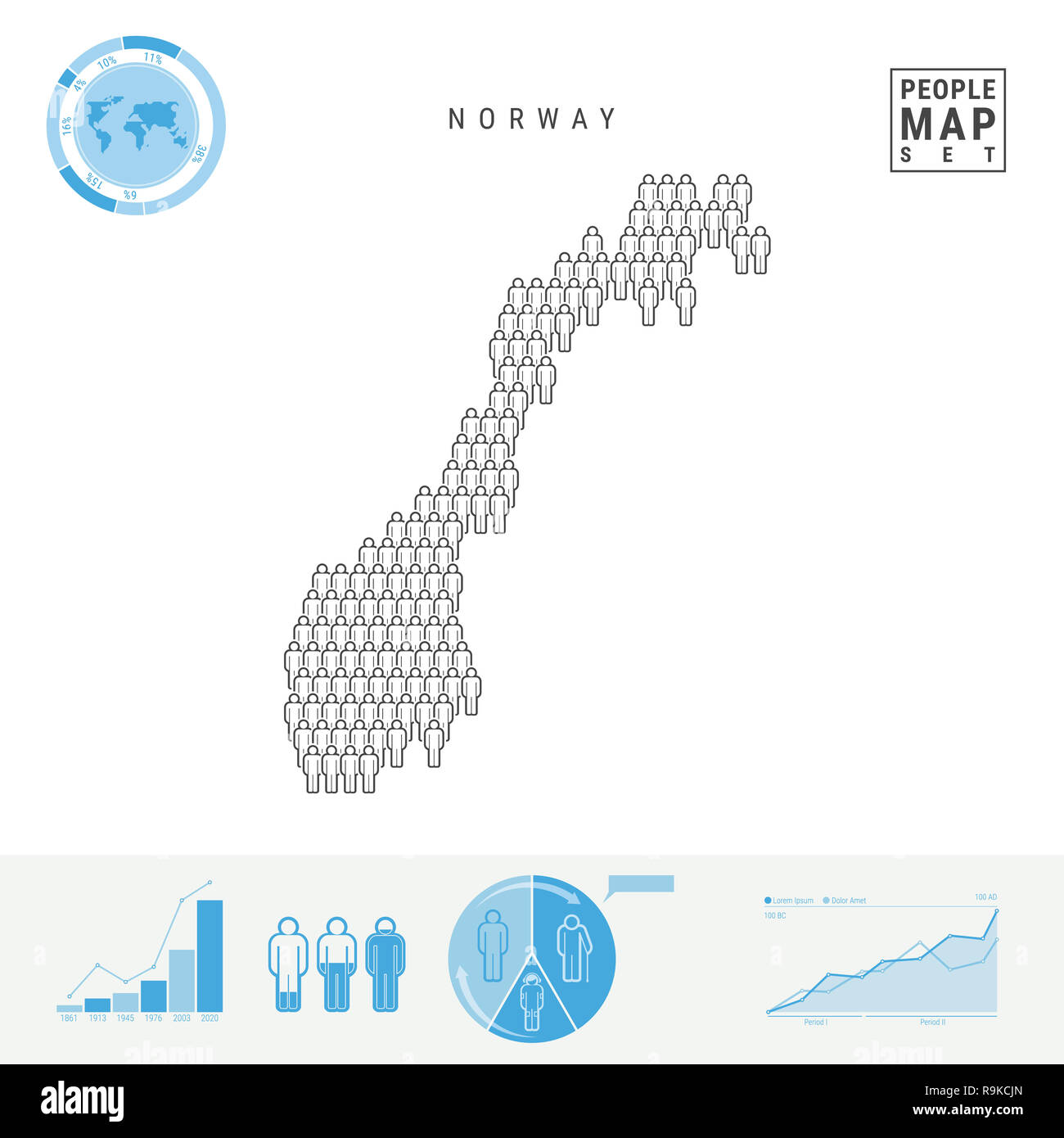 Norway People Icon Map. People Crowd in the Shape of a Map of Norway