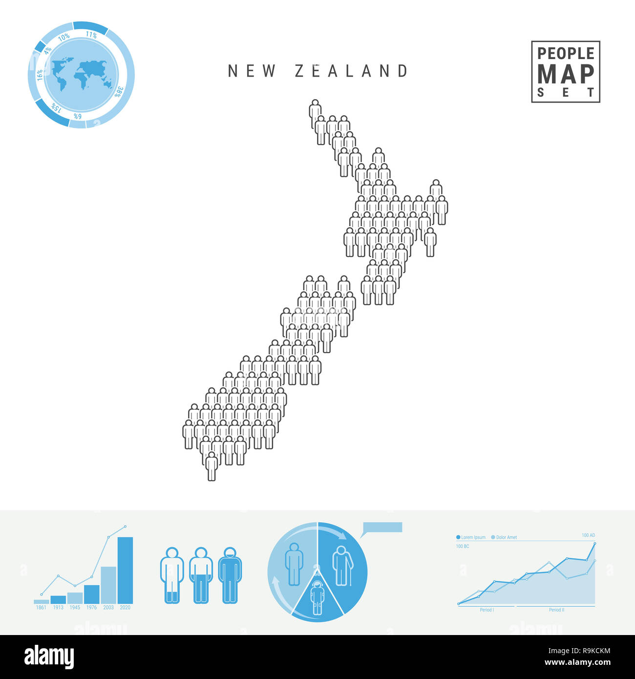 New Zealand People Icon Map People Crowd In The Shape Of A