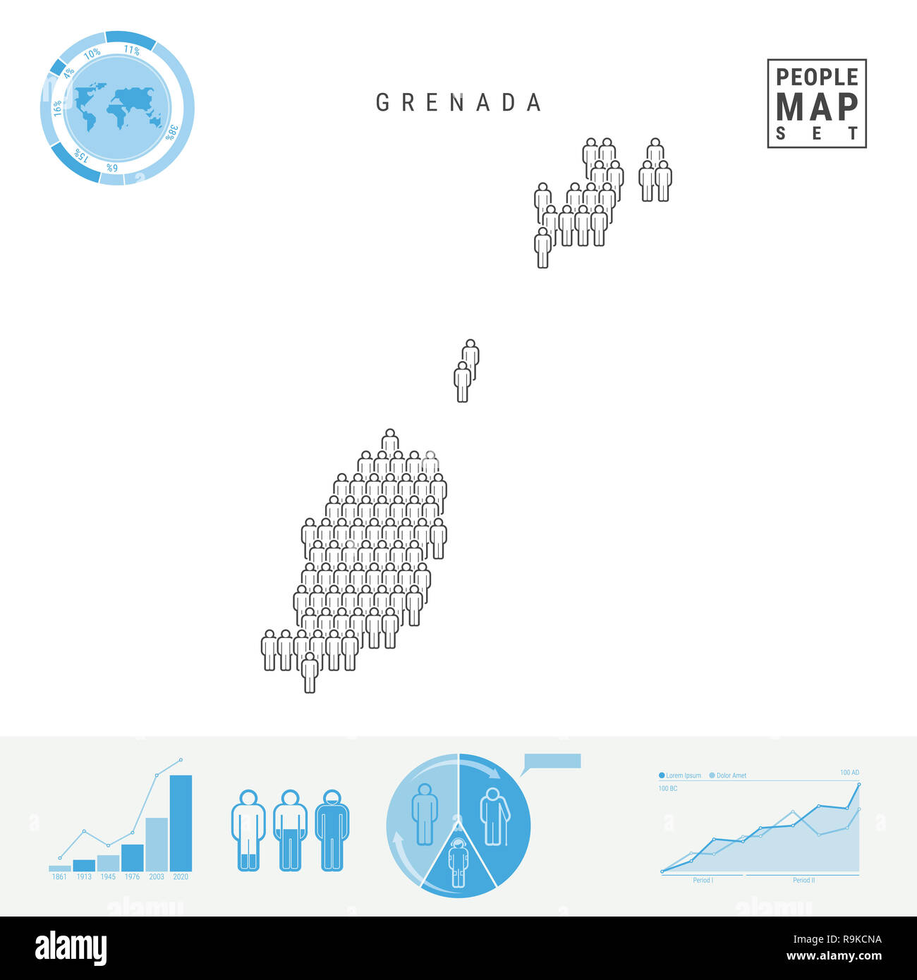Grenada People Icon Map. People Crowd in the Shape of a Map of Grenada
