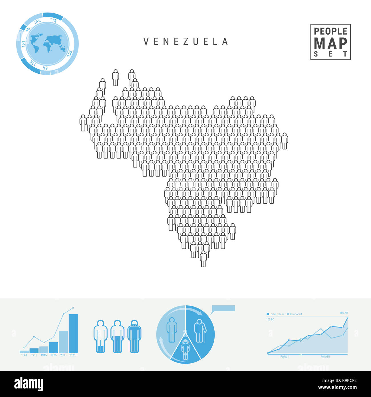 Venezuela People Icon Map. People Crowd in the Shape of a Map of