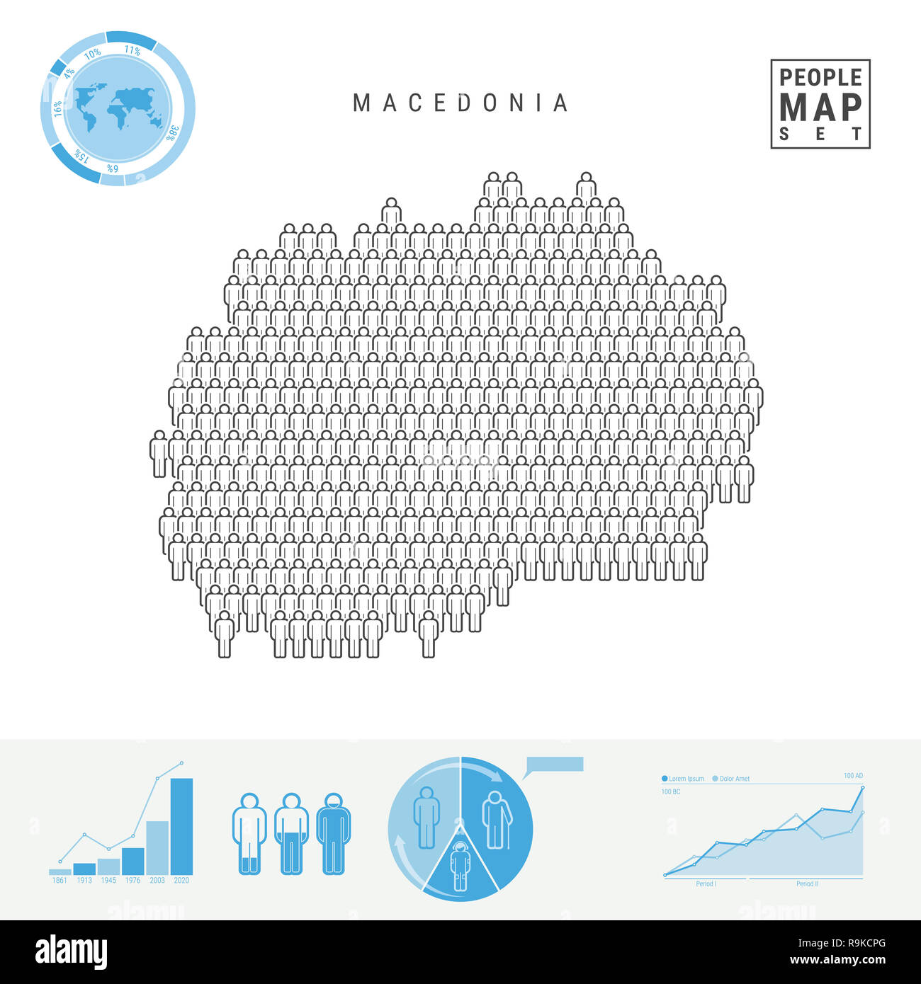 Macedonia People Icon Map. People Crowd in the Shape of a Map of