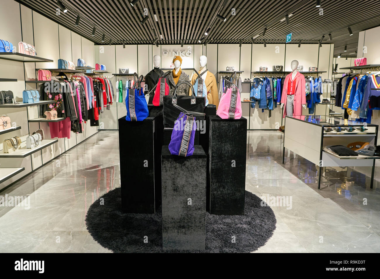 ROME, ITALY - CIRCA NOVEMBER, 2017: bags on display at a Pinko store in  Fiumicino International Airport Stock Photo - Alamy