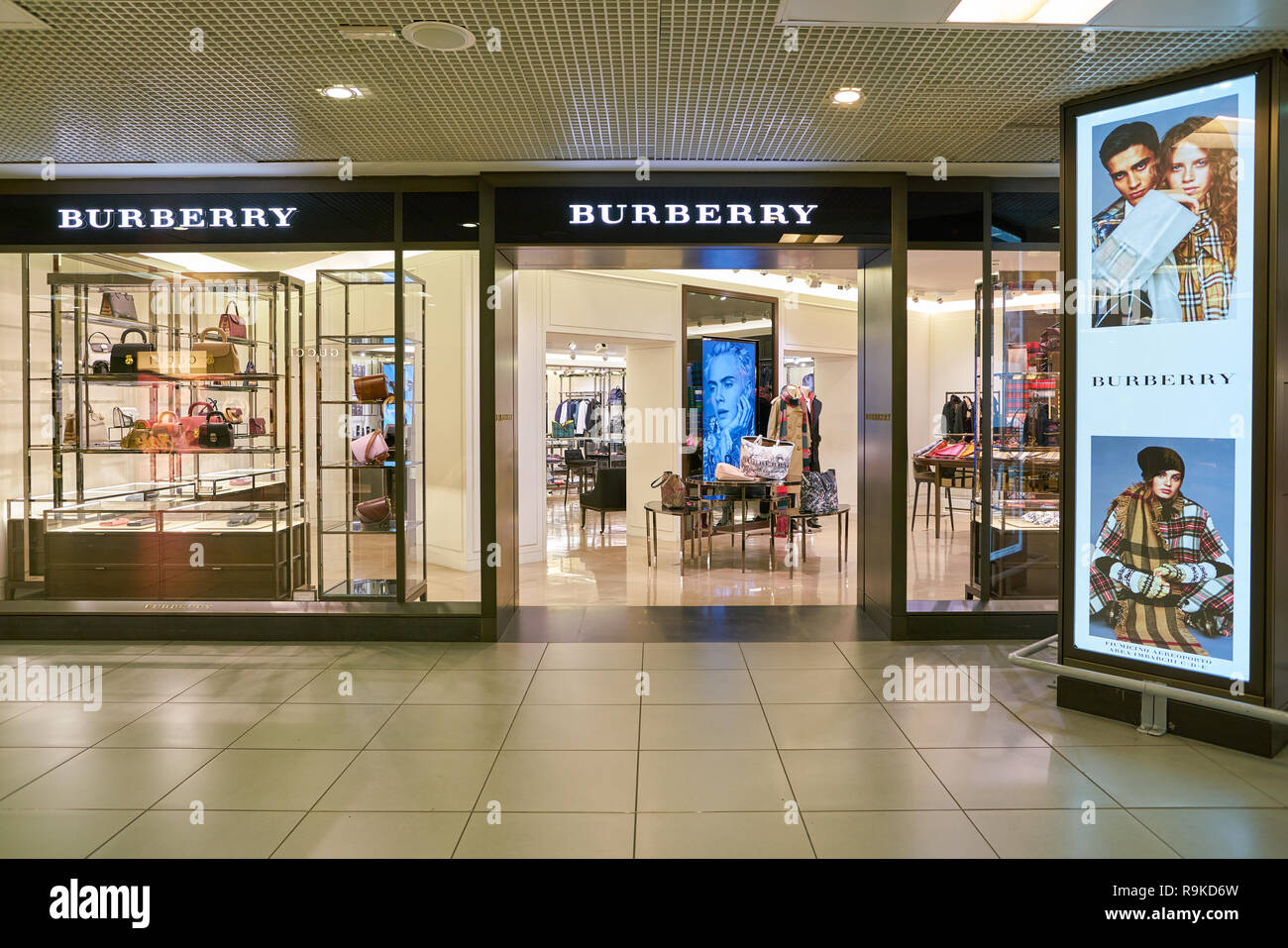 ROME, ITALY - CIRCA NOVEMBER, 2017: entrance to Burberry store in Fiumicino  International Airport. Burberry Group PLC is a British luxury fashion hous  Stock Photo - Alamy