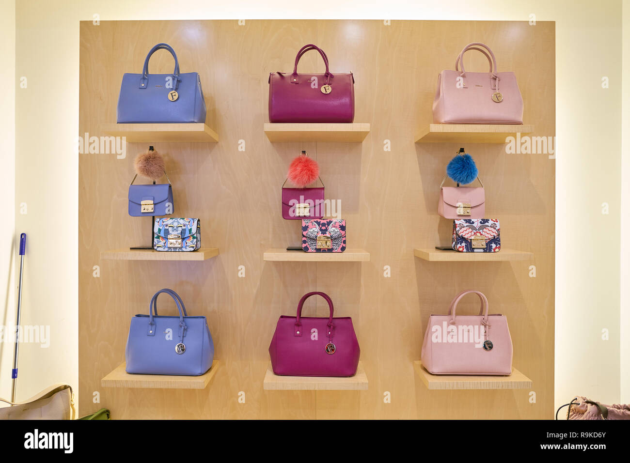 ROME, ITALY - CIRCA NOVEMBER, 2017: bags on display at Furla store in  Fiumicino International Airport Stock Photo - Alamy