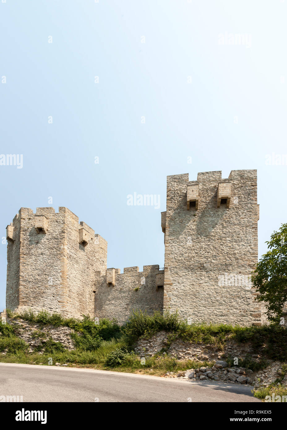 The orthodox monastery Manasija in Serbia from the outside. Manasija, also known as Resava, founded by Despot Stefan Lazarevic in 1418. The church is  Stock Photo