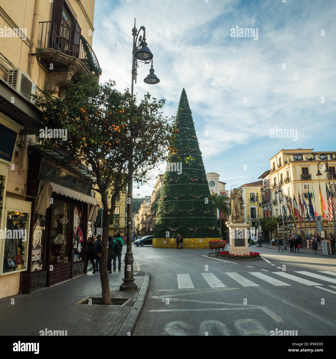Piazza Tasso at Christmas time in Sorrento, Campania region, Italy Stock Photo