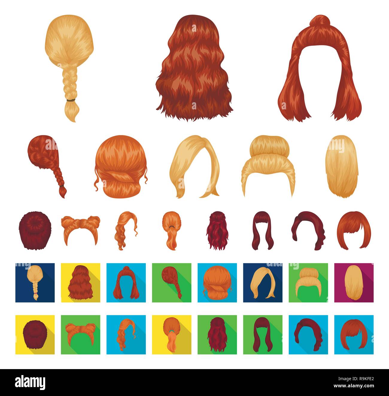 back,barbershop,beauty,braid,cartoon,flat,collection,combed,curl,dark ...
