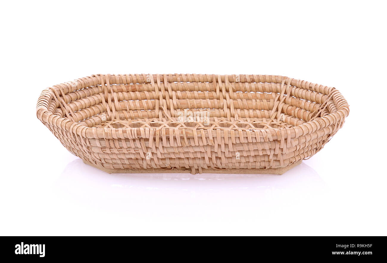 vintage weave wicker basket isolated on white background Stock Photo ...