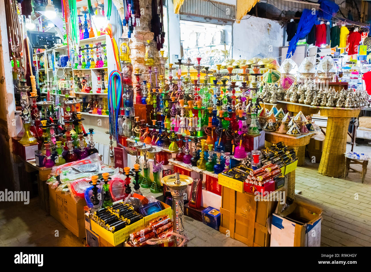 Hookah in souvenir shop at Rabat, Morocco in Africa Stock Photo Alamy