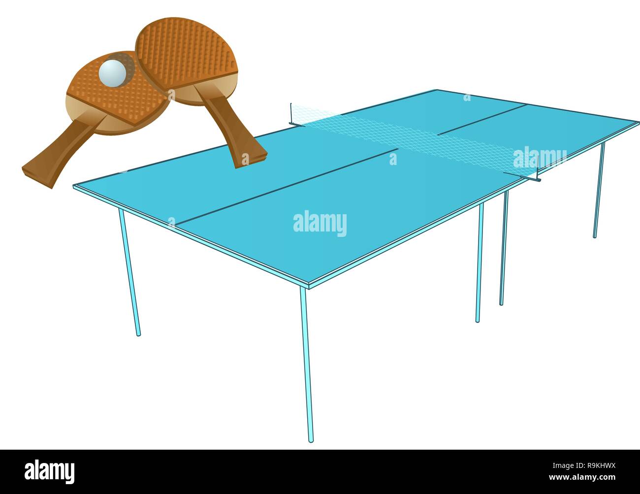 table tennis. racket and ball isolated on white Stock Vector Image ...