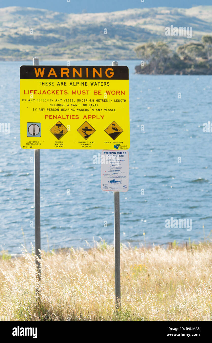 East Jindabyne, Australia 16th December 2018 Alpine Lake Warning