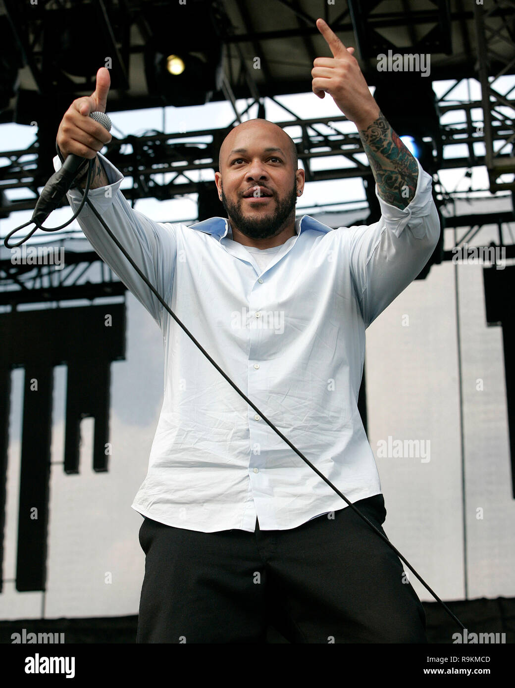 Howard Jones with Killswitch Engage performs in concert at the Global Gathering 2006 Festival at the Bicentennial Park in Miami, Florida on March 18, 2006. Stock Photo