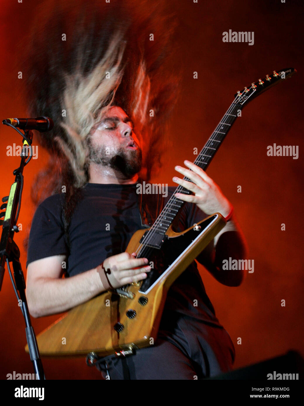 Claudio Sanchez with Coheed & Cambria perform in concert at the Global Gathering 2006 Festival at the Bicentennial Park in Miami, Florida on March 18, 2006. Stock Photo