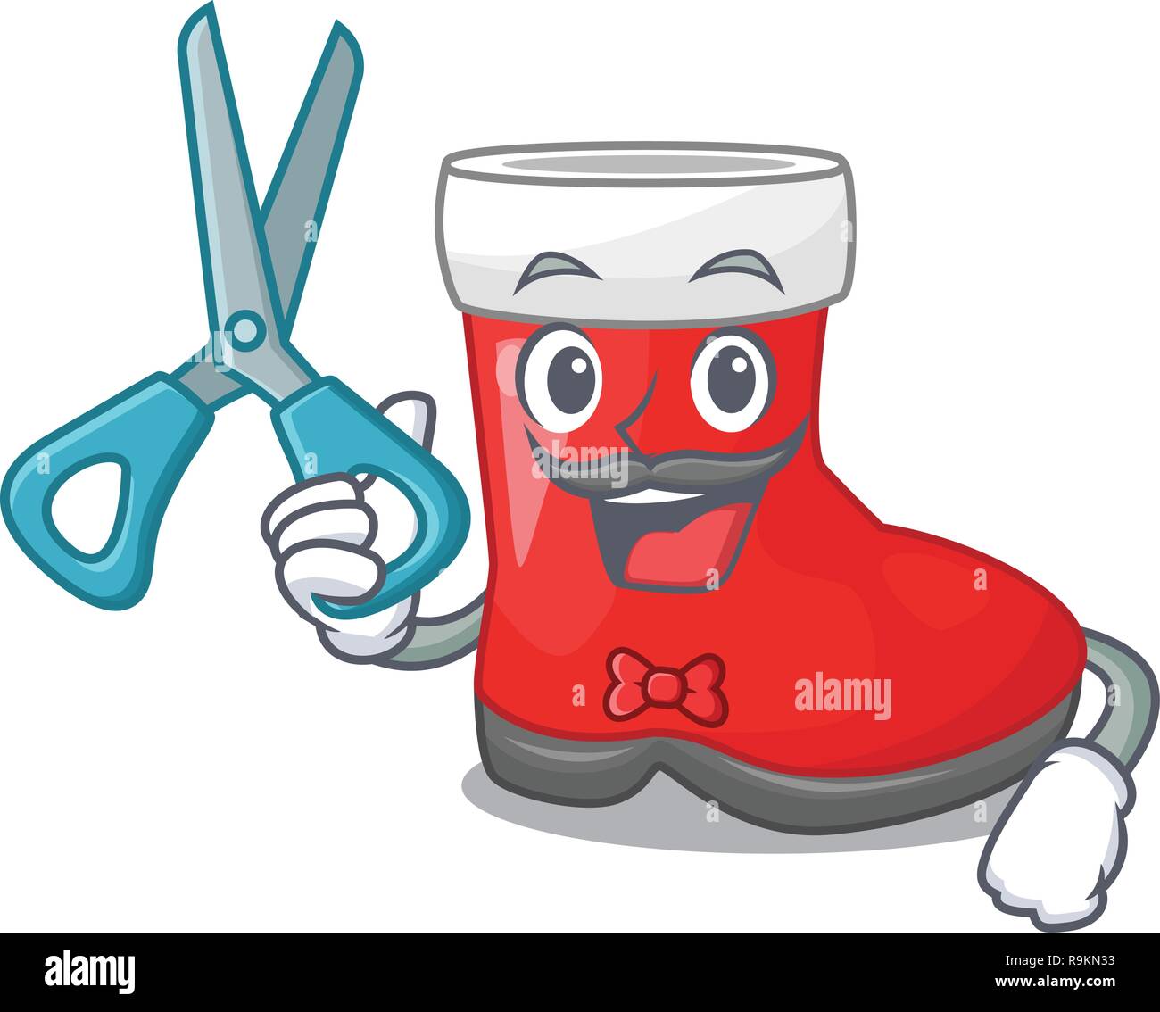 Barber christmas santa boots with shape cartoon Stock Vector Image