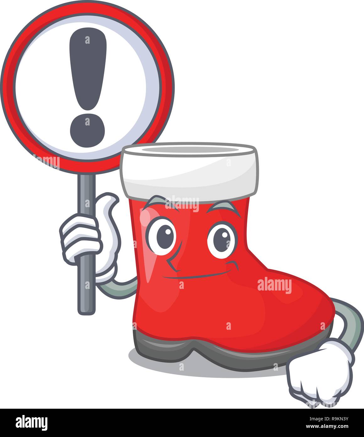 With sign christmas santa boots with shape cartoon Stock Vector Image