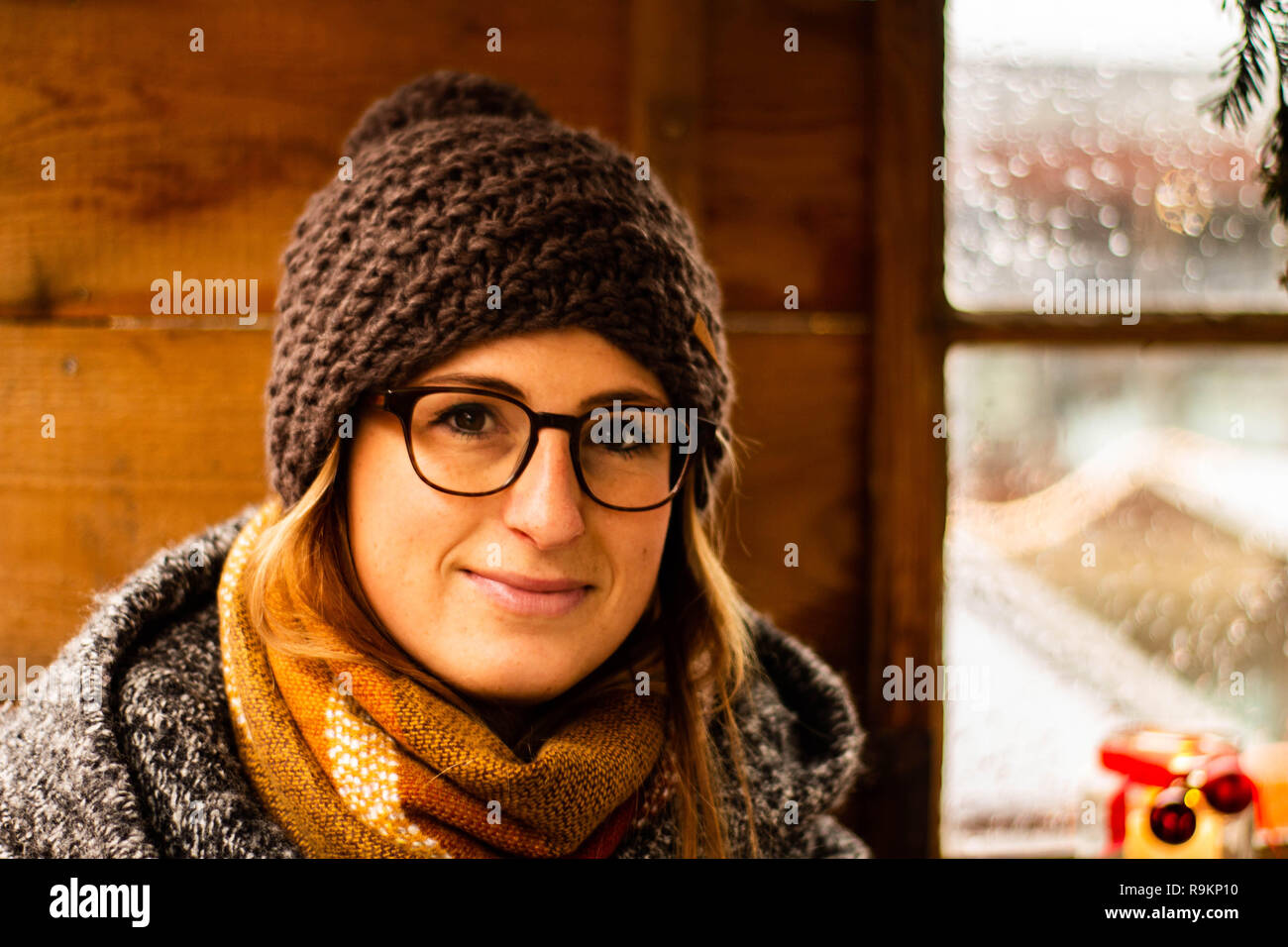 women in winter Stock Photo