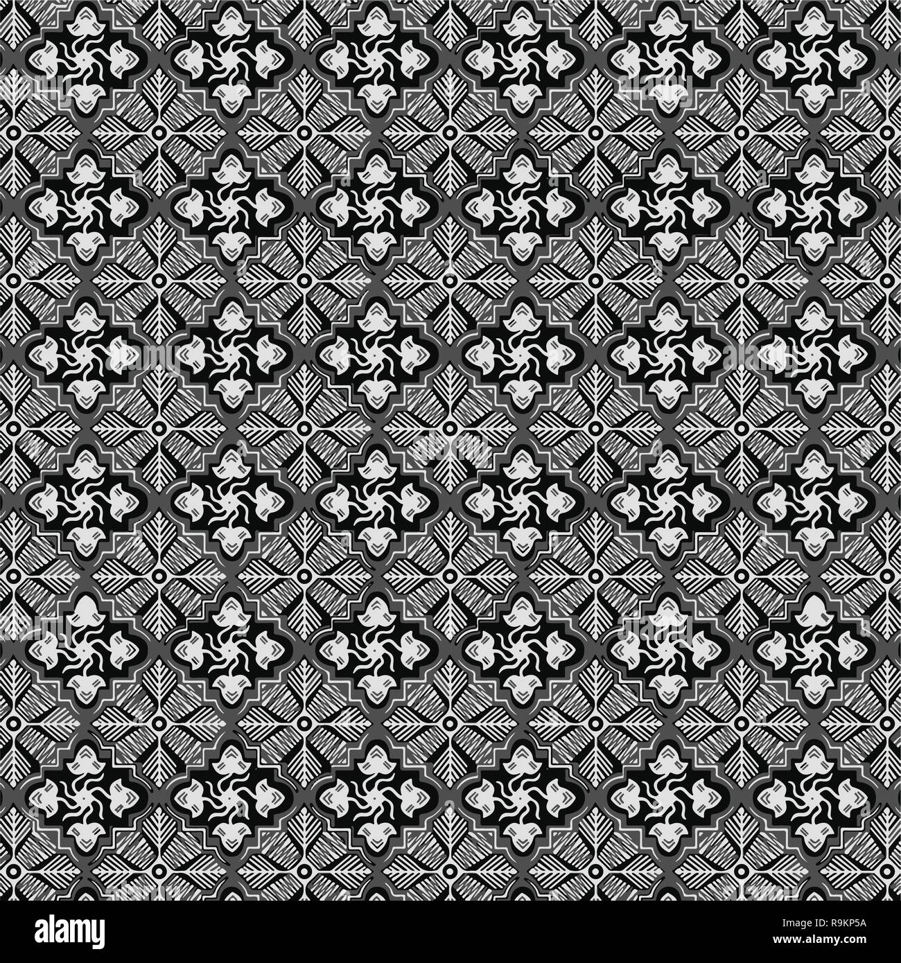 Batik painting Black and White Stock Photos & Images - Alamy