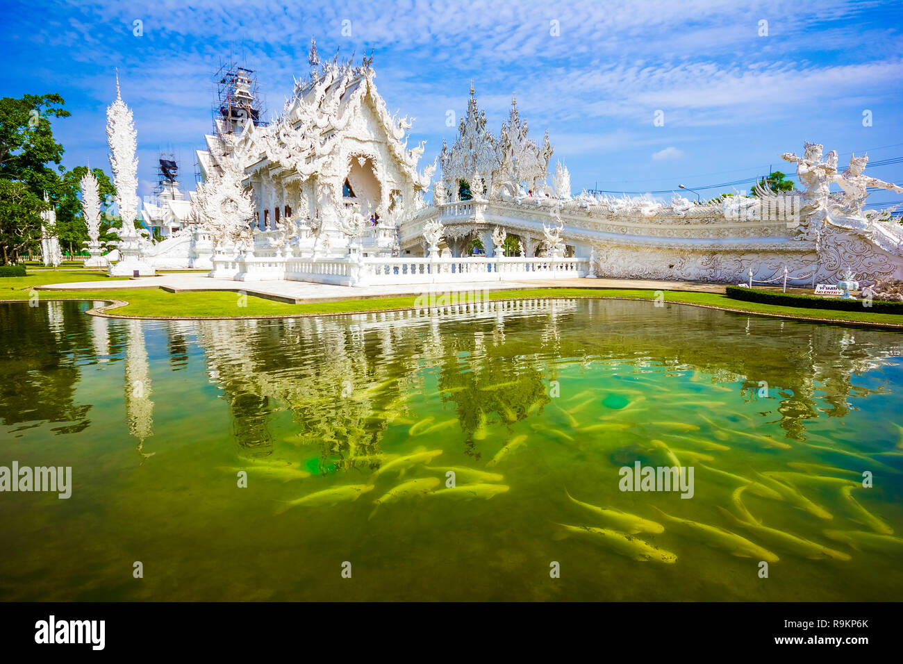 Main white temple Wat Rong Khun temple in Chiang Rai, Thailand in Asia ...