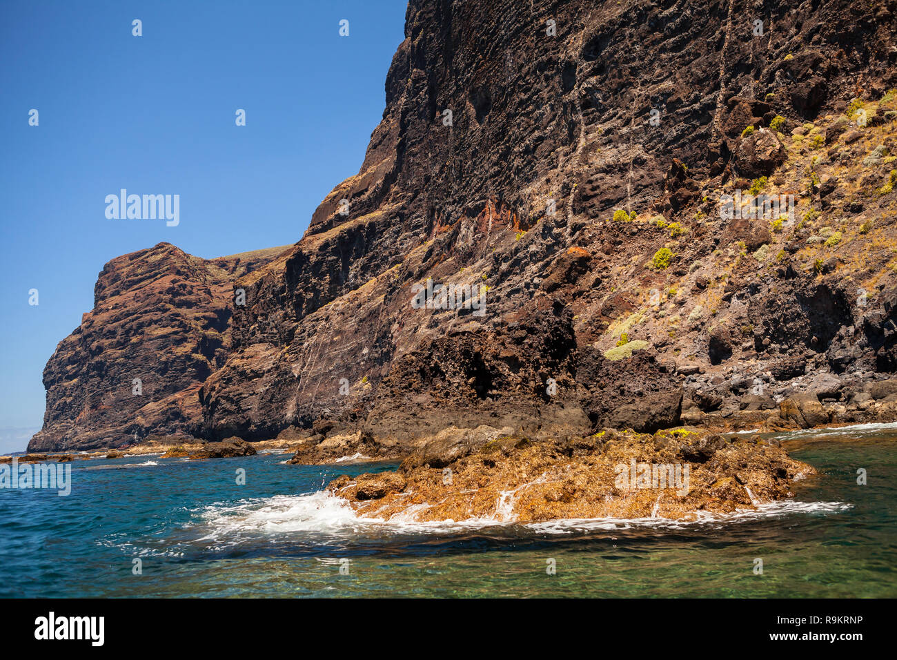 Cliffs of Los Gigantes in Tenerife, Canary Islands, Spain. Stock Photo