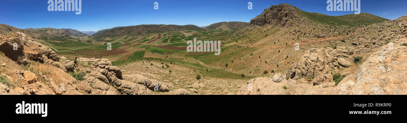 Beautiful Landscape in Iran with Sun Stock Photo