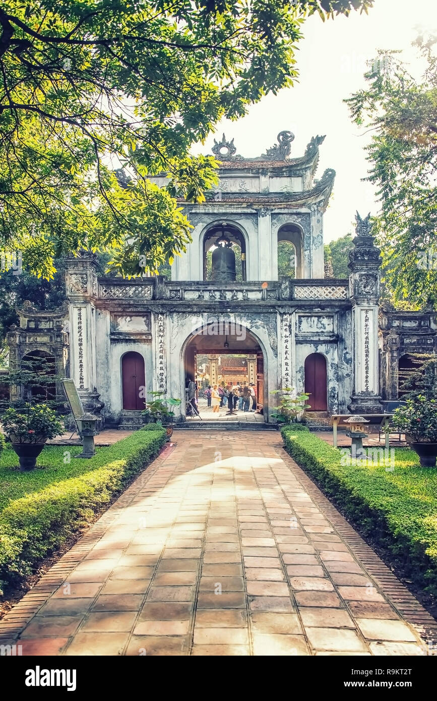 Temple of Literature in Hanoi, Vietnam Stock Photo