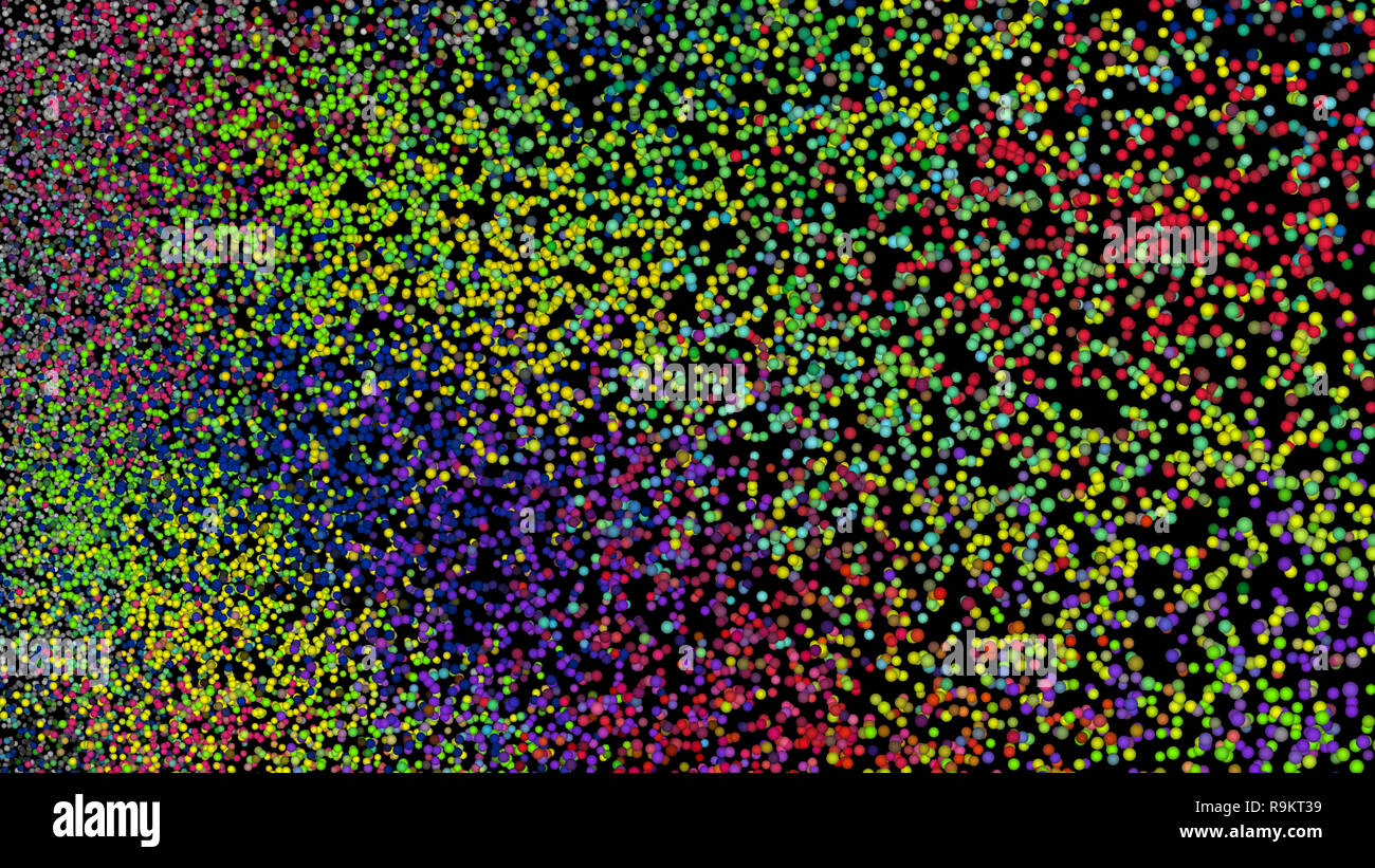 Particles Balls Abstract Background Flight Between Multi Colored Gas Molecules 3d Illustration Stock Photo Alamy