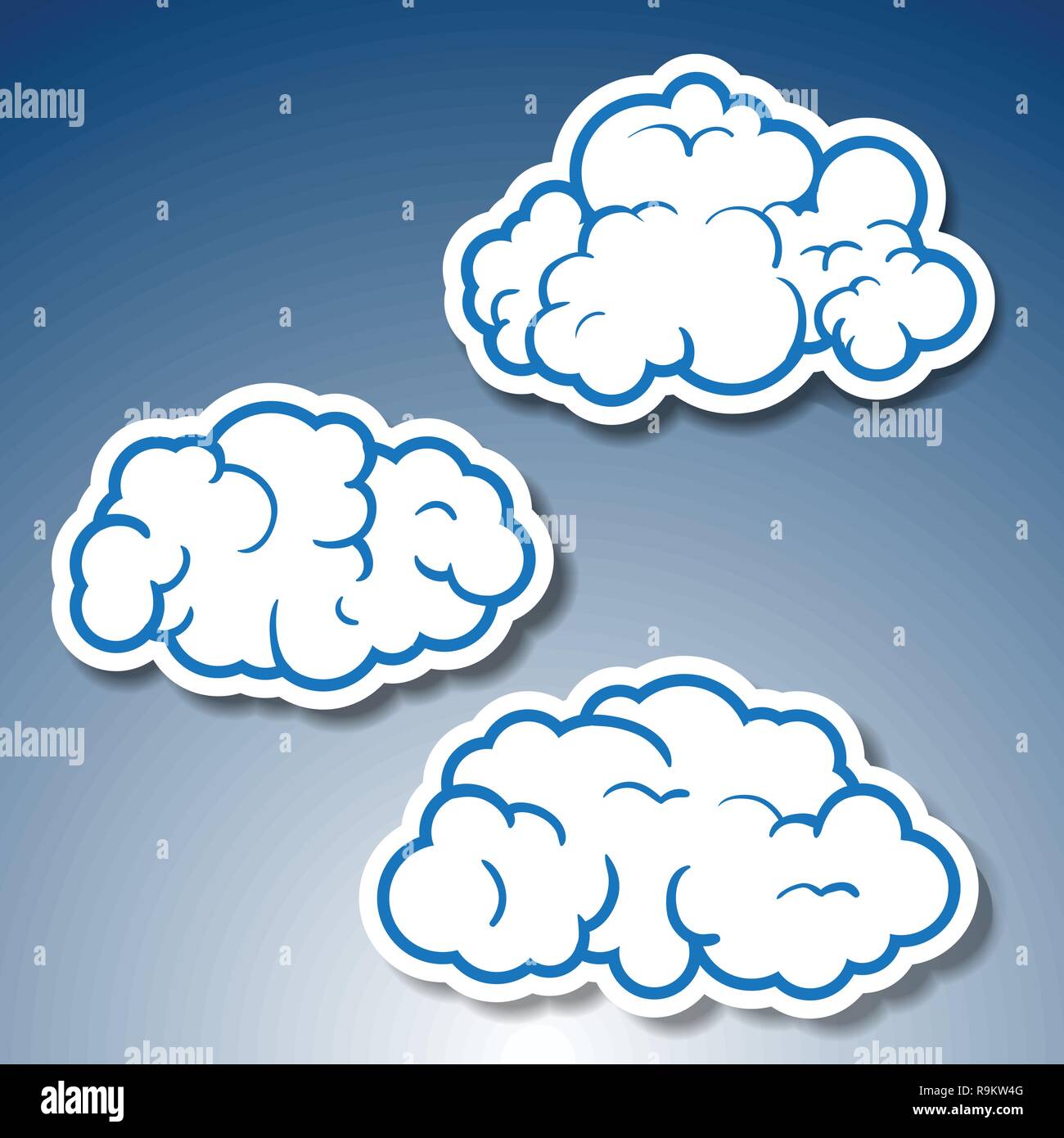 Paper Cut Out Clouds - Abstract Colorful Concept Background, Clip-Art