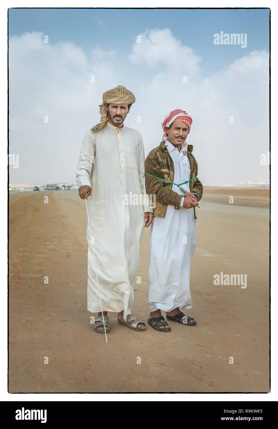 Madinat Zayed, United Arab Emirates, 22nd December, 2018: bedouins at The Million Street Stock Photo